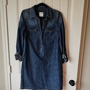 Old Navy Long Sleeve Denim Dress - Dark Blue